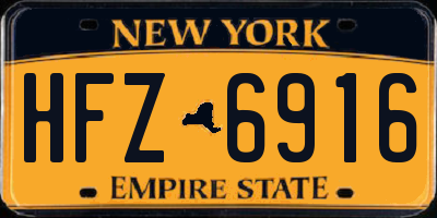 NY license plate HFZ6916
