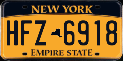 NY license plate HFZ6918