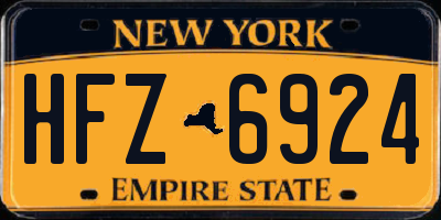 NY license plate HFZ6924