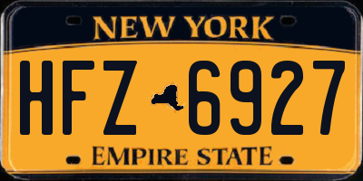 NY license plate HFZ6927