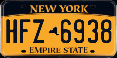 NY license plate HFZ6938