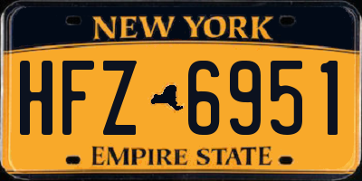 NY license plate HFZ6951