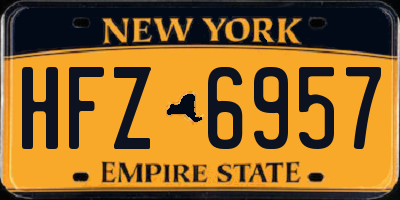 NY license plate HFZ6957