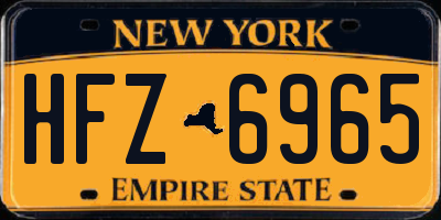 NY license plate HFZ6965