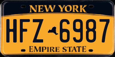 NY license plate HFZ6987