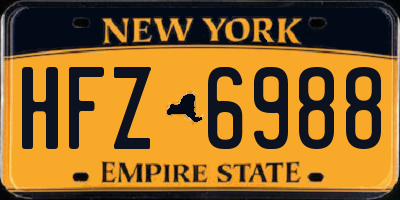 NY license plate HFZ6988