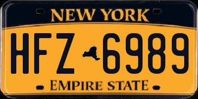 NY license plate HFZ6989