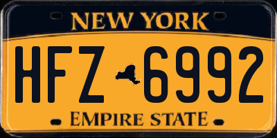 NY license plate HFZ6992
