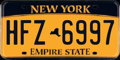 NY license plate HFZ6997