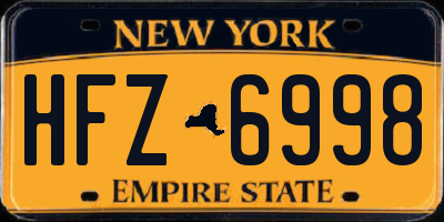 NY license plate HFZ6998