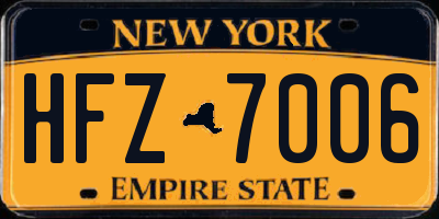 NY license plate HFZ7006
