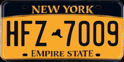 NY license plate HFZ7009
