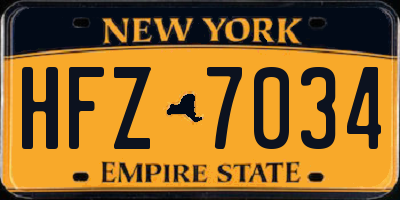 NY license plate HFZ7034
