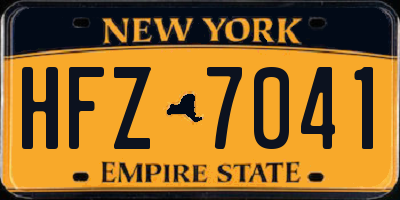 NY license plate HFZ7041
