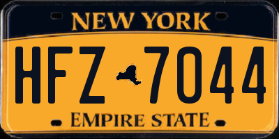 NY license plate HFZ7044