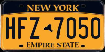 NY license plate HFZ7050