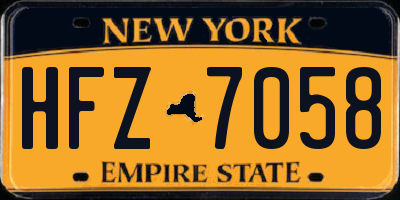 NY license plate HFZ7058