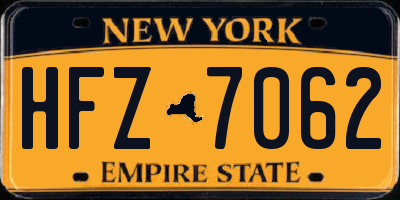 NY license plate HFZ7062