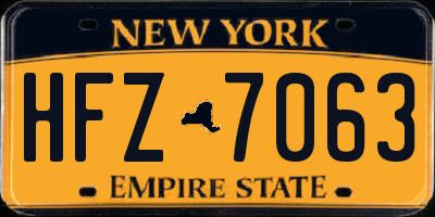 NY license plate HFZ7063