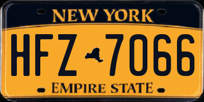 NY license plate HFZ7066