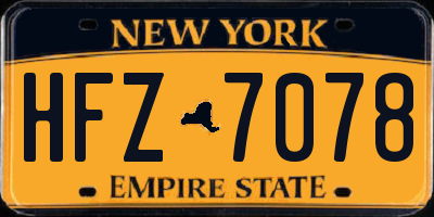 NY license plate HFZ7078