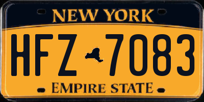 NY license plate HFZ7083