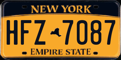 NY license plate HFZ7087