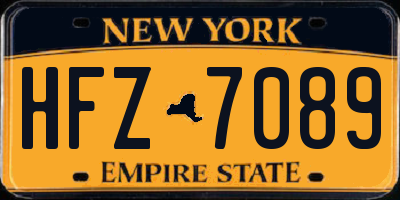 NY license plate HFZ7089