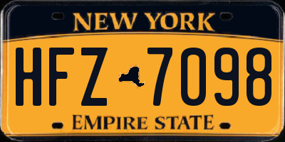 NY license plate HFZ7098