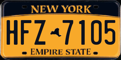 NY license plate HFZ7105