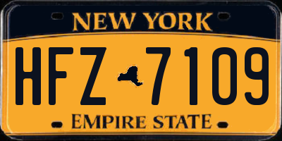 NY license plate HFZ7109