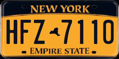 NY license plate HFZ7110