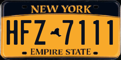 NY license plate HFZ7111