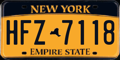 NY license plate HFZ7118