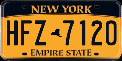 NY license plate HFZ7120