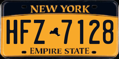 NY license plate HFZ7128