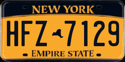 NY license plate HFZ7129