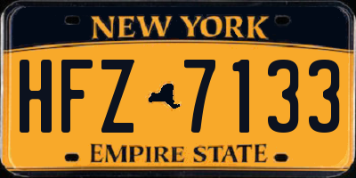 NY license plate HFZ7133
