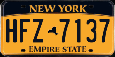 NY license plate HFZ7137