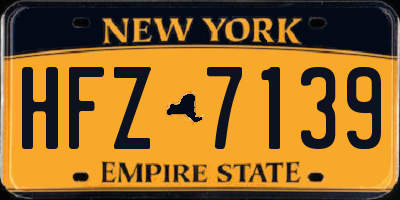 NY license plate HFZ7139