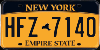 NY license plate HFZ7140