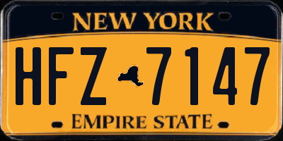 NY license plate HFZ7147