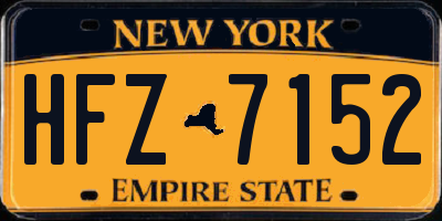 NY license plate HFZ7152