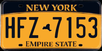 NY license plate HFZ7153