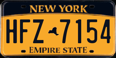 NY license plate HFZ7154