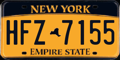 NY license plate HFZ7155