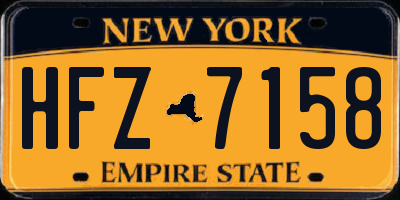 NY license plate HFZ7158