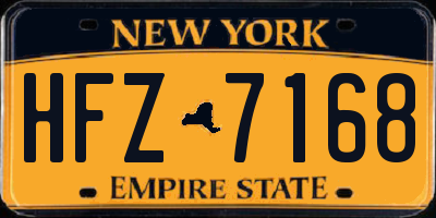 NY license plate HFZ7168