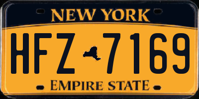 NY license plate HFZ7169