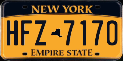 NY license plate HFZ7170